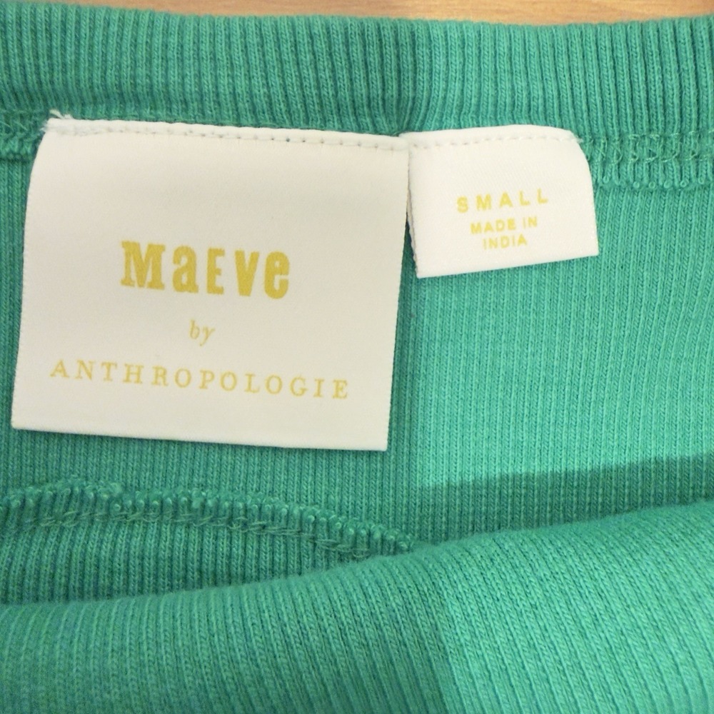 Maeve by Anthropologie Women's Green V-Neck Halter Cropped Knit Tank Top S - Picture 3 of 6